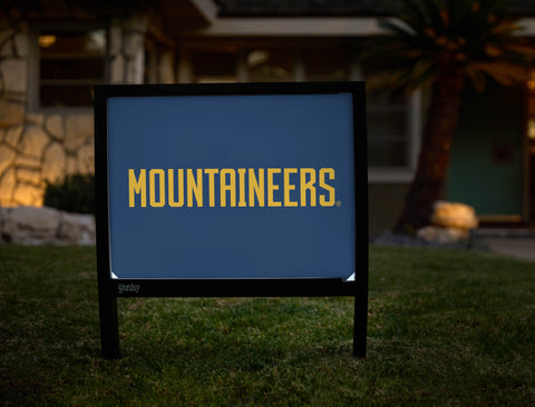 West Virginia Mountaineers Wordmark Blue Yardsy Sign - Hero