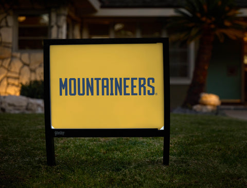 West Virginia Mountaineers Wordmark Gold Yardsy Sign - Hero