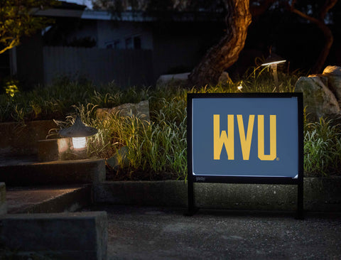 West Virginia WVU Wordmark Blue Yardsy Sign - Flat Feet