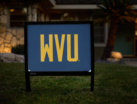 West Virginia WVU Wordmark Blue Yardsy Sign - Hero