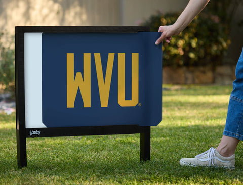 West Virginia WVU Wordmark Blue Yardsy Sign - Interchangeable