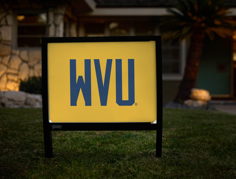 West Virginia WVU Wordmark Gold Yardsy Sign - Hero