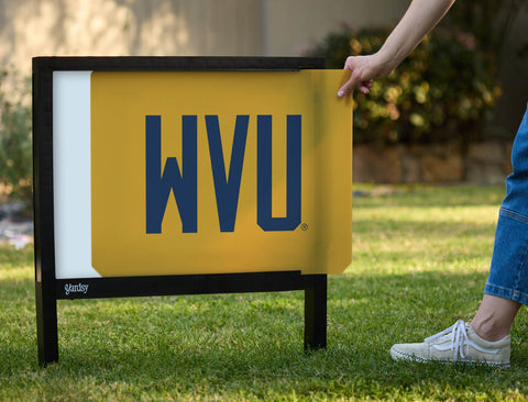 West Virginia WVU Wordmark Gold Yardsy Sign - Interchangeable