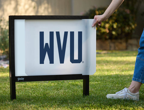 West Virginia WVU Wordmark White Yardsy Sign - Interchangeable