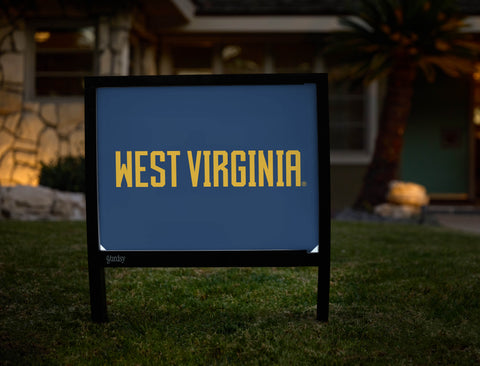 West Virginia Wordmark Blue Yardsy Sign - Hero