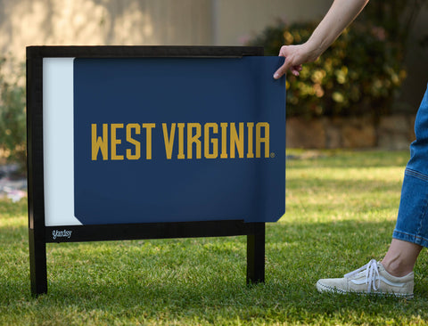 West Virginia Wordmark Blue Yardsy Sign - Interchangeable