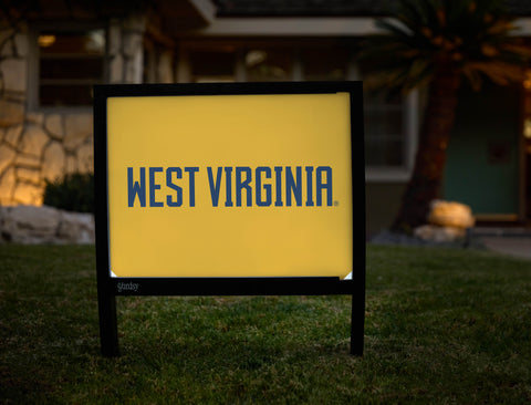 West Virginia Wordmark Gold Yardsy Sign - Hero