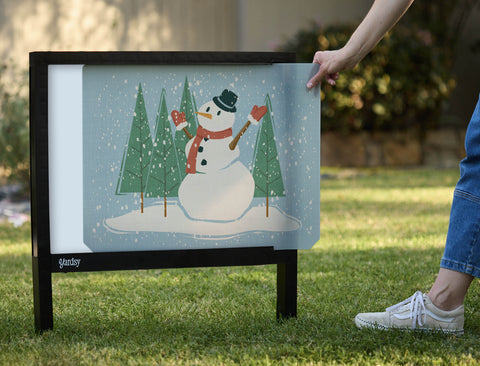 Winter Snowman Yardsy Sign - Interchangeable