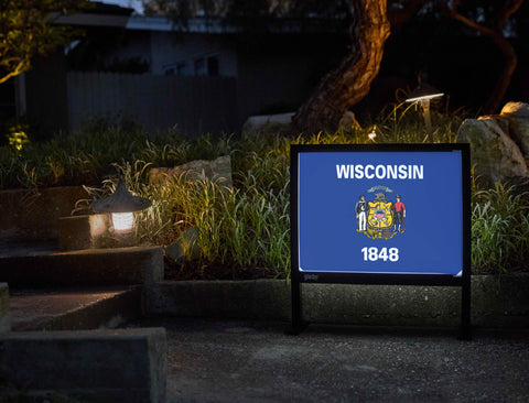Wisconsin State Flag Yardsy Sign - Flat Feet