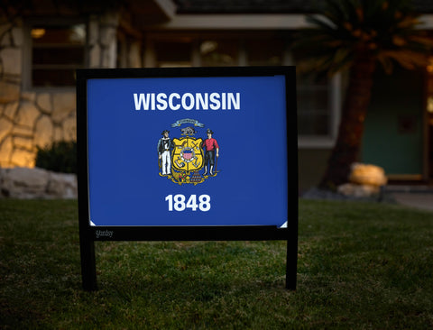 Wisconsin State Flag Yardsy Sign - Hero