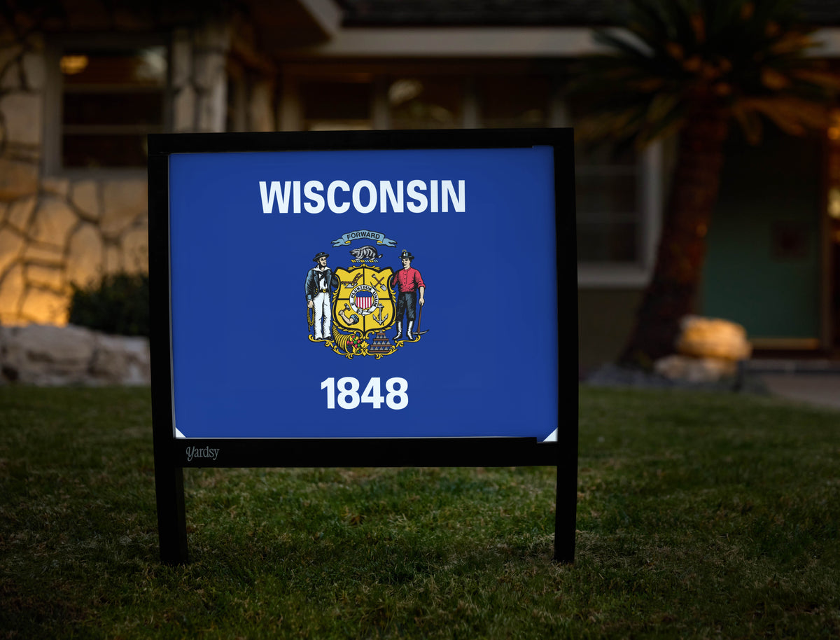 Wisconsin State Flag Yardsy Sign