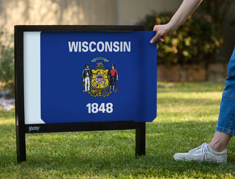 Wisconsin State Flag Yardsy Sign - Interchangeable