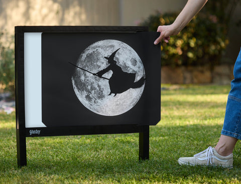 Witchy Moon Halloween Yardsy Sign - Interchangeable