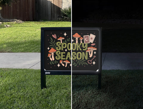 Witchy Spooky Season Yardsy Sign - Day Night