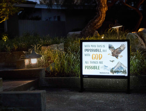 With God All Things Are Possible Yardsy Sign - Flat Feet
