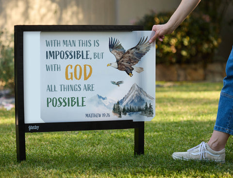 With God All Things Are Possible Yardsy Sign - Interchangeable