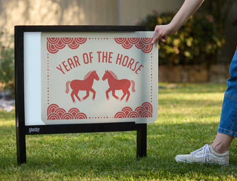 Year Of The Horse Yardsy Sign - Interchangeable
