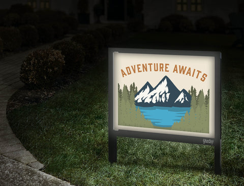 Adventure Awaits Yardsy Sign Walkway