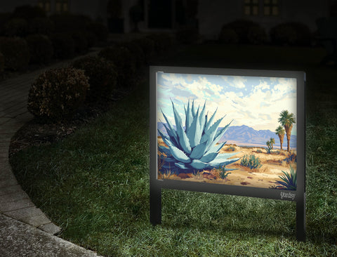Agave Desert Palms Landscape Yard Sign Walkway