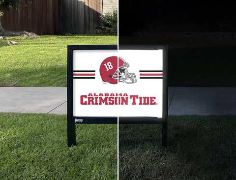 Alabama Crimson Tide Helmet Stripes White Yardsy Sign yard sign
