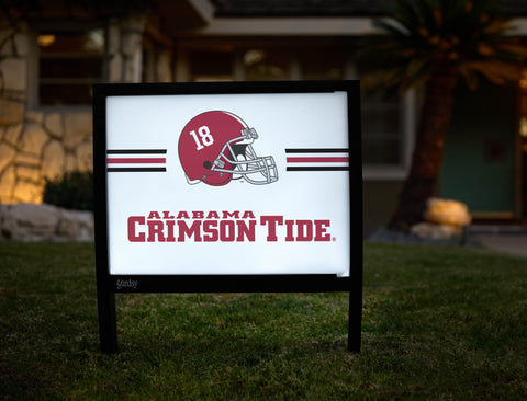 Alabama Crimson Tide Helmet Stripes White Yardsy Sign yard sign