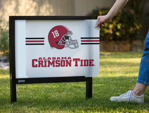 Alabama Crimson Tide Helmet Stripes White Yardsy Sign yard sign