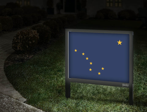 Alaska Flag Yardsy Sign Walkway