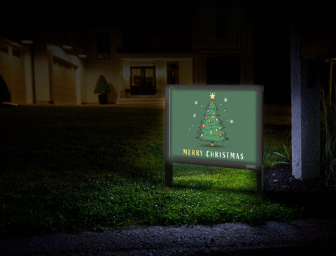 All Green Christmas Tree Yardsy Sign Mailbox.Jpg