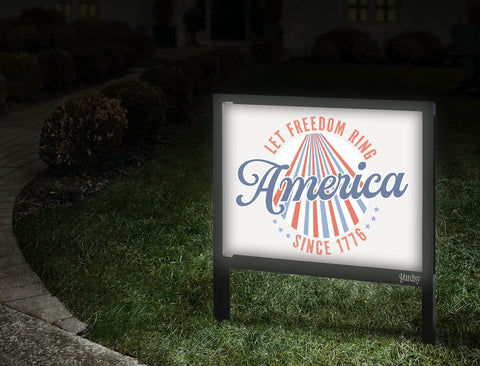 America Emblem Yardsy Sign Walkway