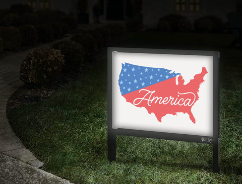 America Map Yardsy Sign Walkway