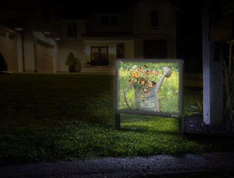 Any Can Will Do Wildflower Garden Print Mailbox