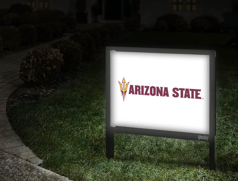 Arizona State Trident Wordmark White V2 Yardsy Sign Walkway