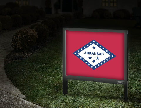 Arkansas Flag Yardsy Sign Walkway