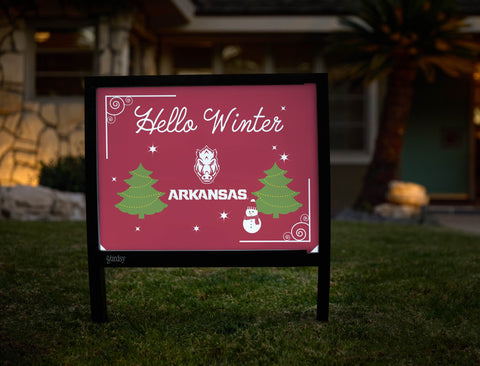 Arkansas Hello Winter Yardsy Sign yard sign