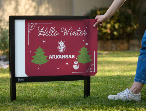 Arkansas Hello Winter Yardsy Sign yard sign