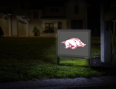 Arkansas Razorbacks White Anthracite Yardsy Sign