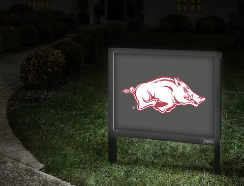 Arkansas Razorbacks White Anthracite Yardsy Sign