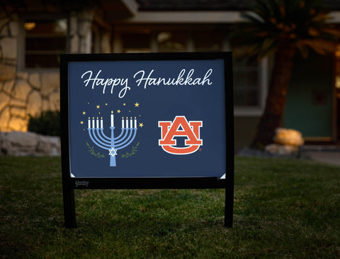 Auburn Happy Hanukkah Yardsy Sign yard sign