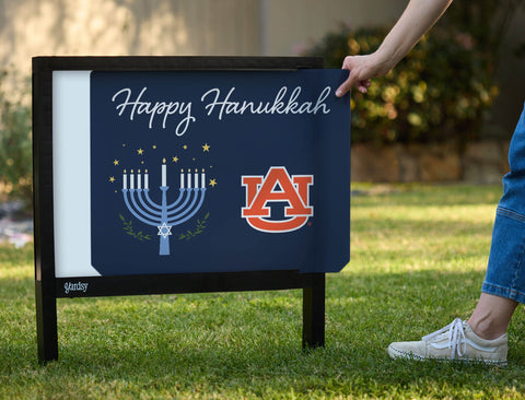 Auburn Happy Hanukkah Yardsy Sign yard sign