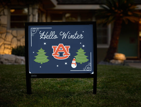 Auburn Hello Winter Yardsy Sign yard sign