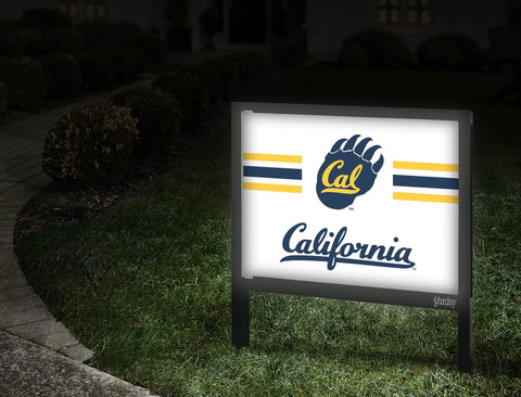 Berkeley Cal California Stripes White V2 Yardsy Sign Walkway