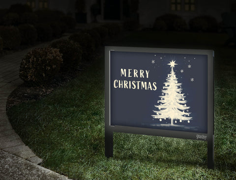 Blue X Mas Tree Walkway