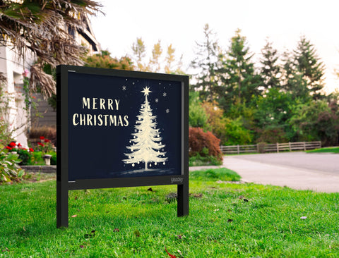 Blue X Mas Tree Yard