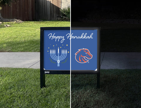 Boise State Happy Hanukkah Yardsy Sign yard sign