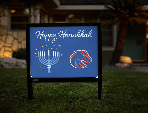 Boise State Happy Hanukkah Yardsy Sign yard sign