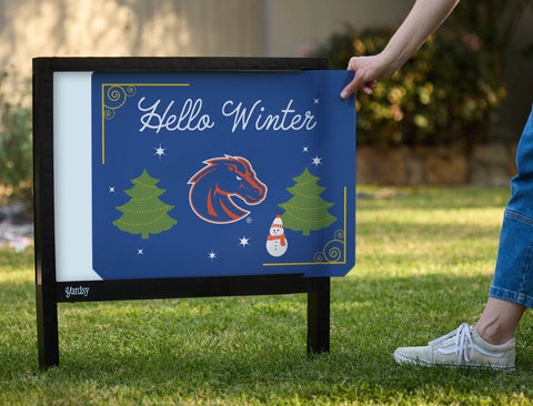 Boise State Hello Winter Yardsy Sign yard sign