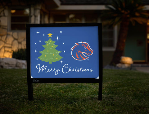 Boise State Merry Christmas Yardsy Sign yard sign