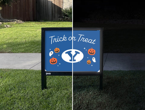 Brigham Young Halloween Trick Or Treat Yardsy Sign yard sign