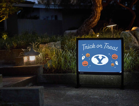 Brigham Young Halloween Trick Or Treat Yardsy Sign yard sign