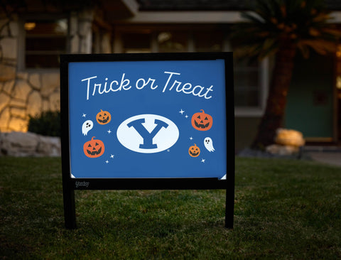 Brigham Young Halloween Trick Or Treat Yardsy Sign yard sign